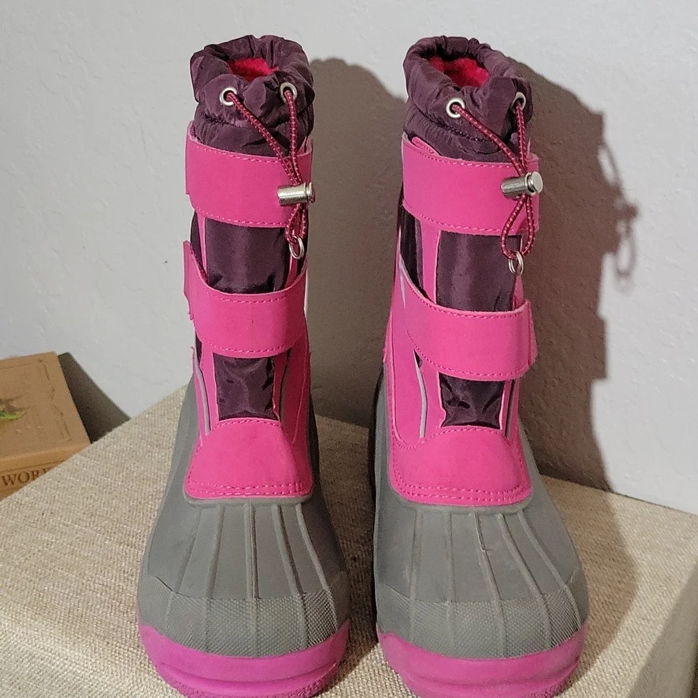 LANDS END Girls 4 Pink Winter Snow Boots